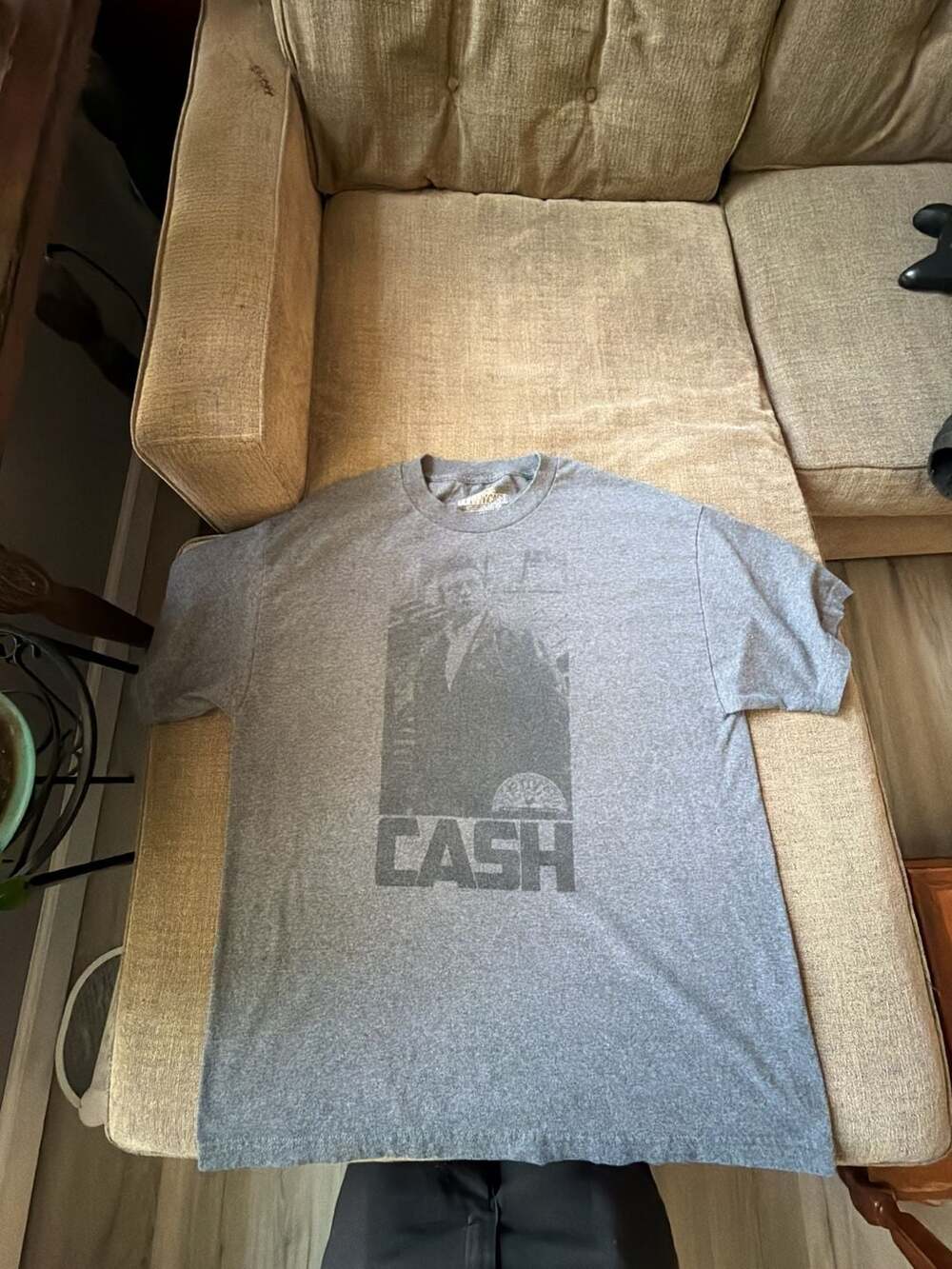 Johnny Cash Portrait Graphic T-Shirt Gray